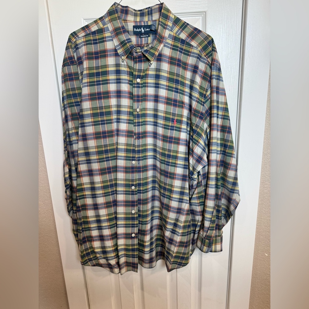 Ralph Lauren Men's Multicolor Plaid Shirt- Big & Tall